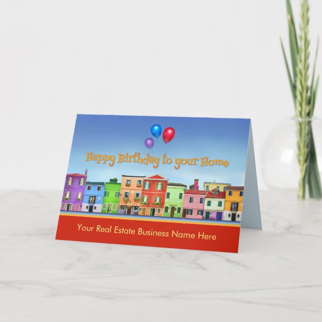Carte Joyeux Anniversaire à votre Maison de la part de v (Devant)