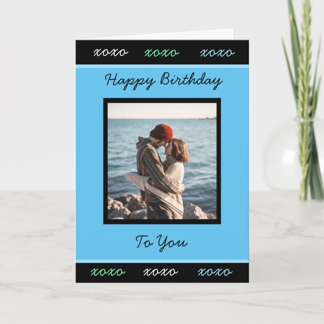 Carte Joyeux anniversaire à vous Ajouter votre photo (Devant)