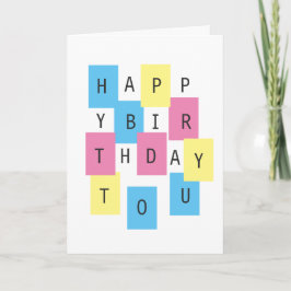Carte Joyeux anniversaire à vous Colorful Puzzle Bloc pe