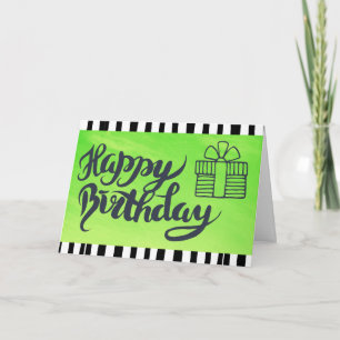 Carte Joyeux anniversaire à vous Lime Vert & Noir Annive