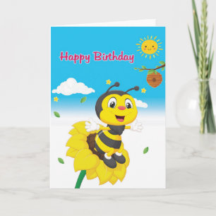 Carte Joyeux Anniversaire Abeille Pour Enfants