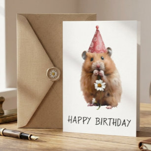 Carte Joyeux Anniversaire Adorable Hamster