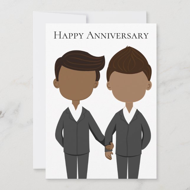 Carte Joyeux Anniversaire Africain-Américain Couple Homm (Devant)