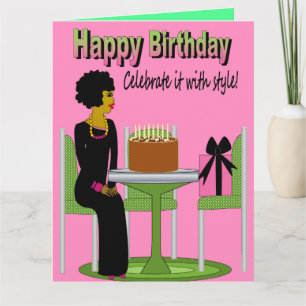 Carte Joyeux Anniversaire Africain Américain Lady Annive
