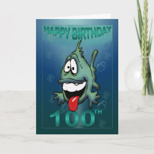 Carte Joyeux Anniversaire Âges Happy Fish 100e anniversa