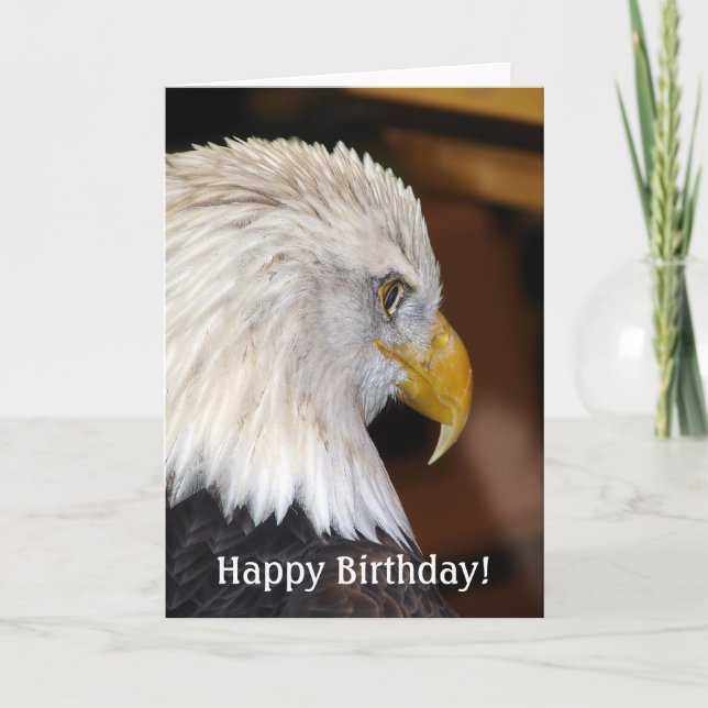 Carte Joyeux anniversaire ! Aigle à tête blanche américa (Devant)