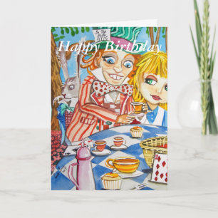 Carte Joyeux Anniversaire Alice à la fête du thé au pays