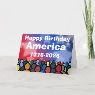 Carte Joyeux Anniversaire Amérique 1776 à 2026