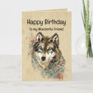 Carte Joyeux Anniversaire Ami Loup, Loups
