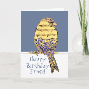Carte Joyeux Anniversaire Ami Musicien Fun Music Note Bi