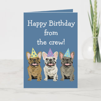 Carte Joyeux anniversaire - Amis Bouledogues Français