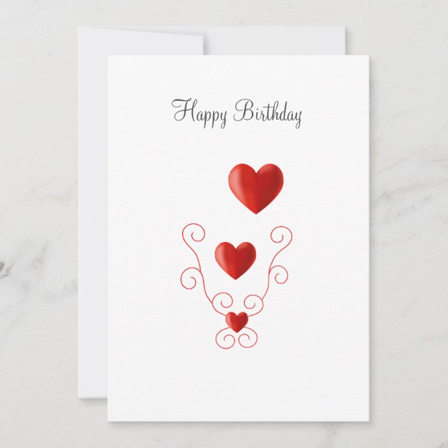 Carte Joyeux Anniversaire Amour Coeurs Anniversaire (Devant)