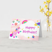 Joyeux Anniversaire Amusant Unicorn Et Rainbow Ros