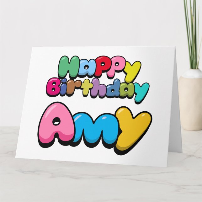 Carte Joyeux anniversaire Amy (Devant)