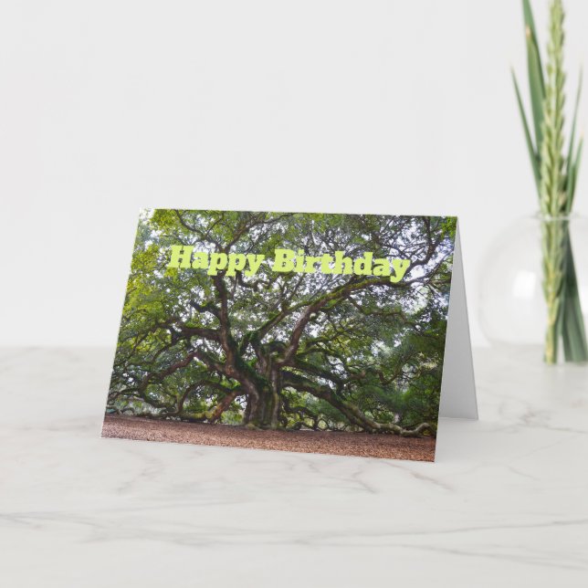Carte Joyeux Anniversaire Angel Oak Caroline du Sud (Devant)