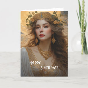 Carte Joyeux anniversaire Art Nouveau Beauté N° 4
