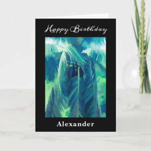 Carte Joyeux anniversaire Artsy moderne arbres tropicaux