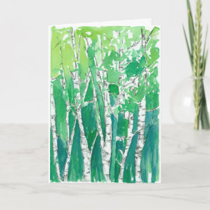 Carte Joyeux Anniversaire Aspen Trees Emerald Green