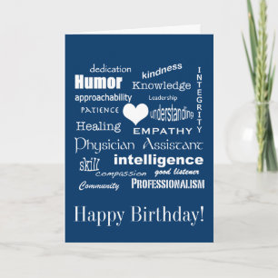 Carte Joyeux anniversaire/Attributs de l'adjoint médical