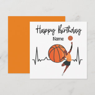 Carte Joyeux anniversaire au basket-ball avec le joueur