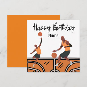 Carte Joyeux anniversaire au basket-ball avec le joueur