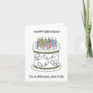 Carte Joyeux anniversaire au docteur