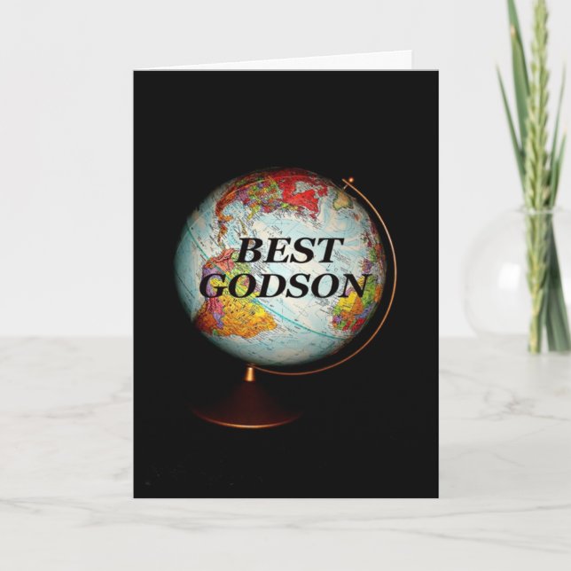 Carte Joyeux anniversaire au meilleur filleul sur terre (Devant)