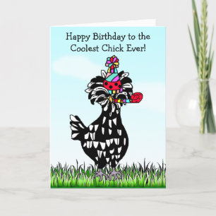 Carte Joyeux anniversaire au plus frais des poussins