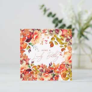 Carte Joyeux Anniversaire Automne Jardin Floral
