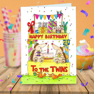 Carte Joyeux Anniversaire aux Jumeaux Message