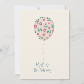 Carte Joyeux Anniversaire avec ballon peint à la m