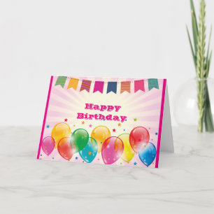 Carte Joyeux anniversaire avec ballons