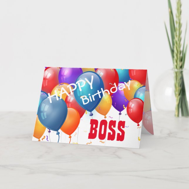 Carte Joyeux anniversaire avec Ballons BOSS A04 (Devant)