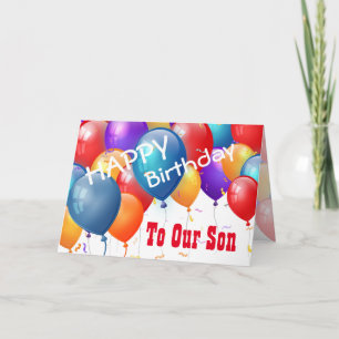 Carte Joyeux anniversaire avec des ballons à notre fils