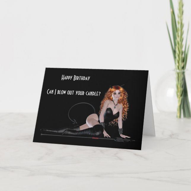 Carte Joyeux anniversaire avec des femmes sensuelles en  (Devant)