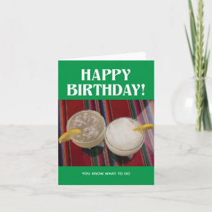 Carte Joyeux anniversaire avec deux Margaritas