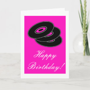 Carte Joyeux anniversaire avec disques vinyles anniversa