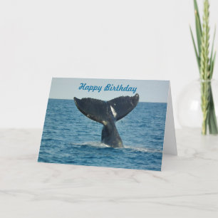 Carte Joyeux anniversaire avec la queue d'une baleine et