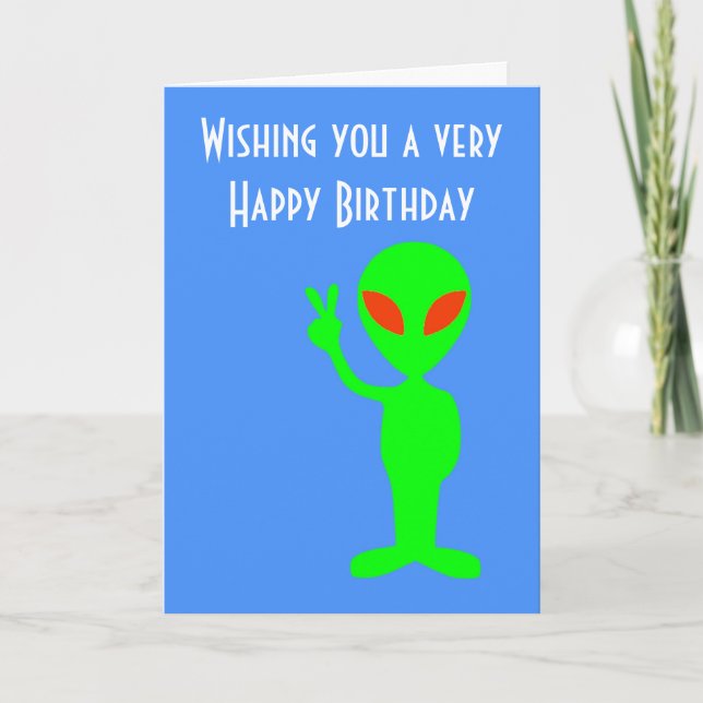 Carte Joyeux anniversaire avec l'alien martien (Devant)