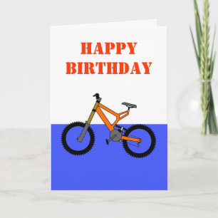 Carte Joyeux anniversaire avec le vélo de bicyclette de