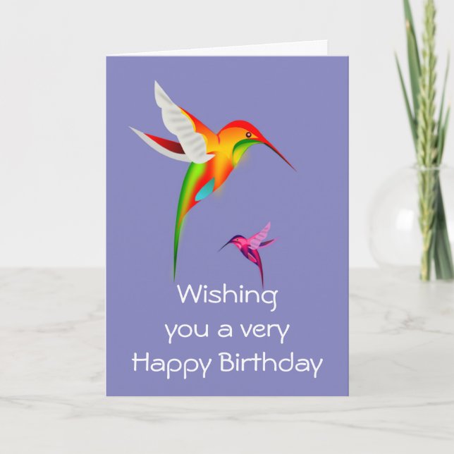Carte Joyeux anniversaire avec les colibris (Devant)