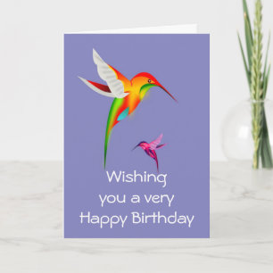 Carte Joyeux anniversaire avec les colibris