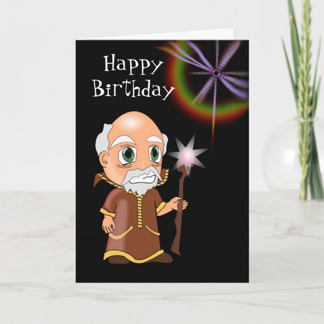 Carte Joyeux anniversaire avec magie magique (Devant)