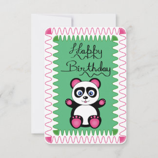 Carte Joyeux Anniversaire Avec Panda Rose