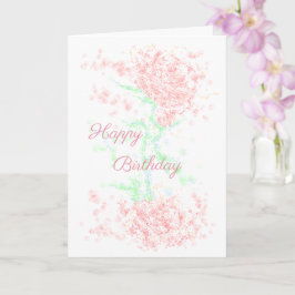 Carte Joyeux Anniversaire avec rose simple