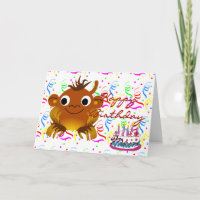 Joyeux anniversaire avec un dessin de singe et un 