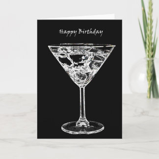Carte Joyeux anniversaire avec un Martini