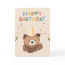 Carte Joyeux Anniversaire avec un Ours
