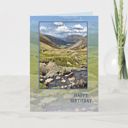 Carte Joyeux Anniversaire Avec Un Paysage De Montagne Zazzle Ch