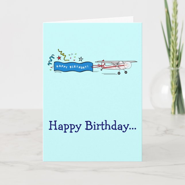 Carte Joyeux Anniversaire Avion Tout Gang Personnalisabl (Devant)